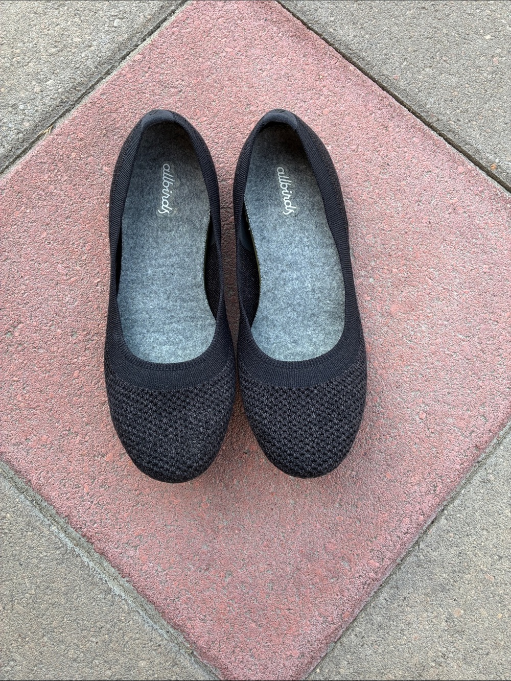 Allbirds Tree Breezers Black Knit Ballet Flats